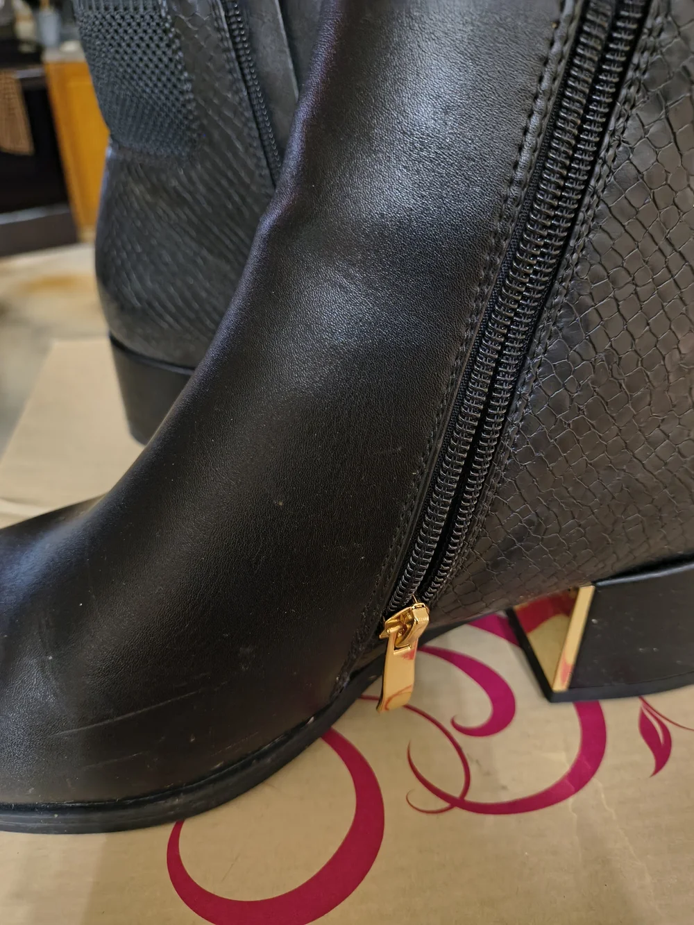 Black Women's Ankle Boots - Classic Faux Leather Chelsea Style